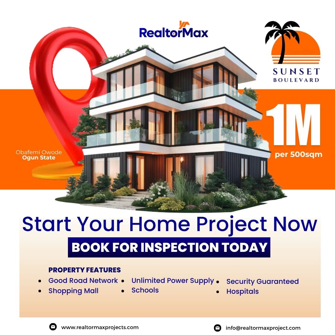 SUNSET BOULEVARD, OWODE - N1.8M/500Sqm